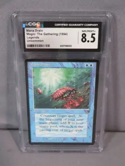 MANA DRAIN Legends Uncommon 1994 MTG Magic Gathering Card Graded CGC 8.5 NM/M+ - Image 1