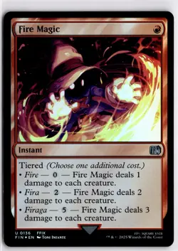 MTG FINAL FANTASY FOIL Fire Magic U 136 NM Pack Fresh ActualScan of Card - Image 1