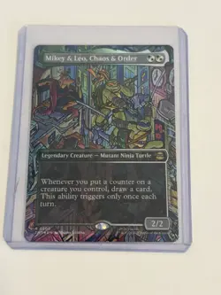 MTG TMT - Mikey & Leo, Chaos & Order (Borderless Foil) 0200 - Rare - Image 1