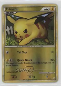Pikachu Reverse Foil Pokemon HeartGold & SoulSilver #78 2010 - Image 1