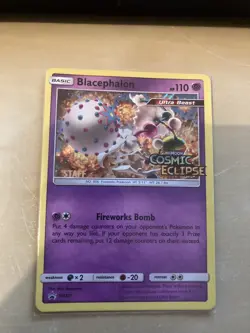 Pokemon Card Blacephalon SM221 STAFF Black Star Promo Prerelease Near Mint - Image 1
