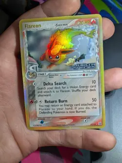 Pokemon TCG Flareon Card 5/113 Reverse Holo Rare Stamped EX Delta Species - Image 1