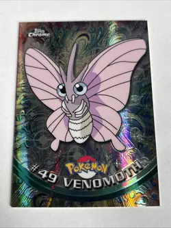 2000 Pokemon Topps Chrome Series 1 #49 Venomoth Spectra Chrome NM - Image 1