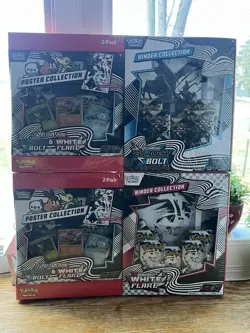Pokemon Black Bolt and White Flare Binder + Poster Collection Sam's Club Bundles - Image 1