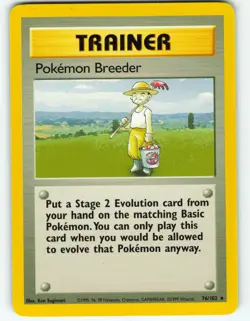 Pokemon Breeder - 76/102 Base Set - Pokemon TCG - 1999 - Image 1