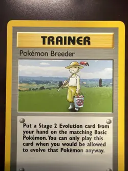 Pokemon TCG Trainer: Pokemon Breeder Base Set Rare Unlimited 76/102 NM LP - Image 3