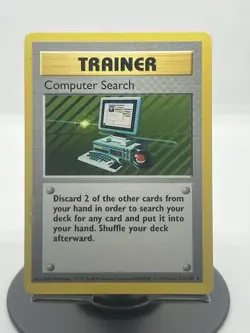 Pokemon TCG Computer Search 71/102 Base Set Regular Rare MP - Image 1