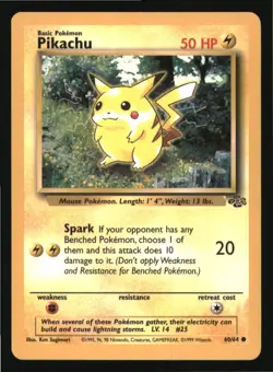 Pikachu 60/64 Common Jungle Pokemon Lightly Played - Image 1