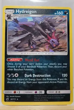 Hydreigon 62/111 Sm-Crimson Invasion Cracked Ice Holo Rare 2017 Pokemon TCG - Image 1