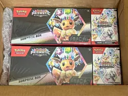 Pokemon Prismatic Evolutions Surprise Box + Booster Bundle Lot - Set of 2 Sealed - Image 1