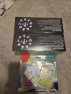 2 Pokemon Prismatic Evolutions Surprise Box New Sealed + Prismatic Tech Sticker - Image 2