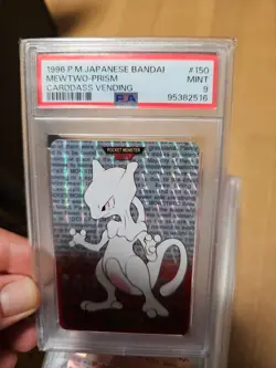 PSA 9 MEWTWO PRISM 1996 POKEMON JAPANESE BANDAI CARDDASS VENDING #150 - Image 1