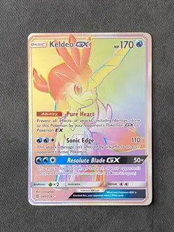 Pokemon Keldeo GX 240/236 Sm-Unified Minds Holo Secret Rare Full Art Rainbow - Image 1