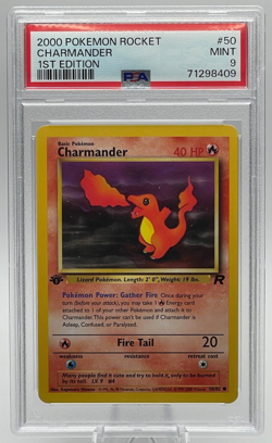 2000 POKEMON ROCKET #50 CHARMANDER 1ST EDITION PSA 9 MINT - Image 1