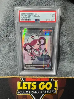 2014 POKEMON XY FLASHFIRE #105/106 POKEMON CENTER LADY FULL ART HOLO PSA 5 - Image 1
