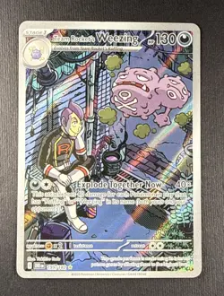 Pokemon Team Rocket's Weezing 199/182 Sv10: Destined Rivals Illustration Rare - Image 1