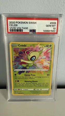 Pokemon TCG: Celebi Amazing Rare, Vivid Voltage 009/185, PSA 10 - Image 1