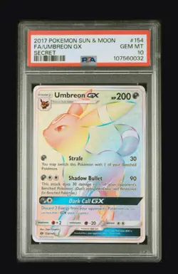 Pokemon SM Sun & Moon Umbreon GX 154/149 Secret Rare Holo Foil Full Art PSA 10 - Image 1