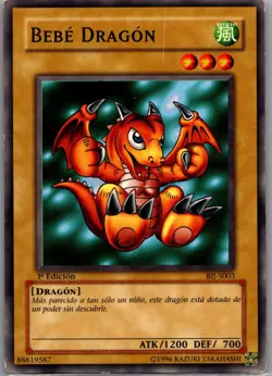 YuGiOh Baby Dragon Bebe Dragon #BIJ-S003 1st Edition Spanish MP - Image 1