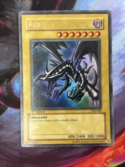 [1st EDITION] Red-Eyes B. Dragon SDJ-001 Holo Vintage Yu-Gi-Oh TCG - Image 1