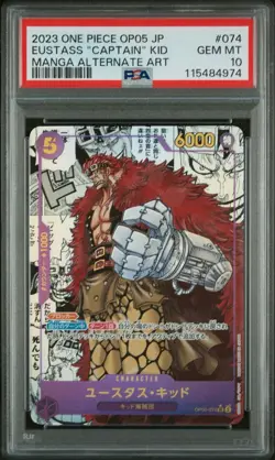 MANGA EUSTASS "CAPTAIN" KID One Piece OP05 Awakening/New Era Japanese 074 PSA 10 - Image 1