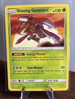 Shining Genesect 9/73 Shiny Holo Rare Shining Legends NM - Image 1