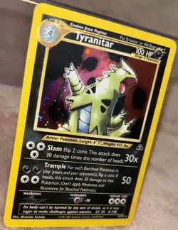 TYRANITAR - 12/75 - Neo Discovery - Holo SWIRL - Pokemon Card - EXC / NEAR MINT - Image 1