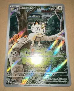 Meowth 106/094 Illustration Rare Phantasmal Flames Pokemon Card TCG NM - Image 1