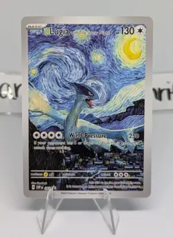 Pokemon Lugia With The Starry Night Van Gogh Art Style Cute Custom Card - Image 1