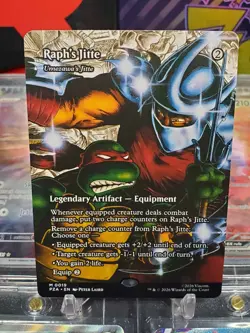 Raph's Jitte 0019 Mythic PZA Rare Non Foil Borderless MTG TMNT - Image 1