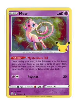 Mew 011/025 Holo Rare Holo Celebrations Pokemon LP - Image 1