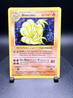 Ninetales 012/102 Pokemon Base Set (Shadowless) Holo Black Flame Vintage - Image 1