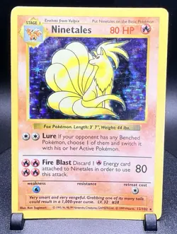 Ninetales 012/102 Pokemon Base Set (Shadowless) Holo Black Flame Vintage - Image 2