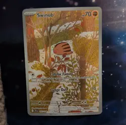 Pokemon TCG Swinub 165/159 Illustration Rare Basic 70 HP Holo English - Image 1