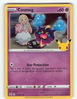 COSMOG 013/025 RARE CELEBRATIONS POKEMON HOLO NM - Image 2