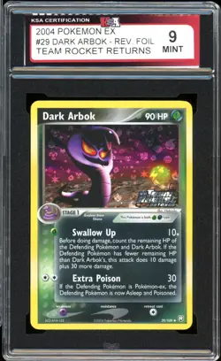 2004 Pokemon EX Team Rocket Returns #29 Dark Arbok Reverse Holo KSA 9 Mint - Image 1