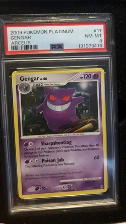 Pokemon Gengar Platinum Arceus NON Holo Rare #17 PSA 8 - Image 1