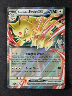 2025 Pokemon TEAM ROCKET'S PERSIAN EX #218 Scarlet & Violet Promo Holo English - Image 1