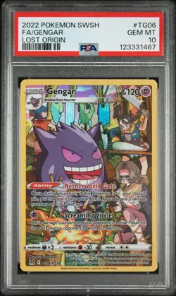 2022 POKEMON SWORD & SHIELD LOST ORIGIN #TG06 FULL ART/GENGAR PSA 10 - Image 1