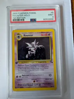1999 Pokemon Fossil TCG Haunter Holo 1st Edition Holo PSA 9 - Image 1