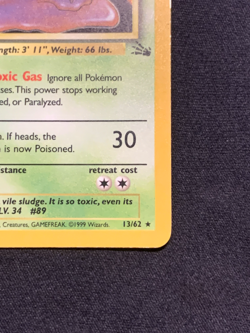 1999 Pokemon - 1st Edition Muk Holo Rare - Fossil 13/62 MP - Image 5