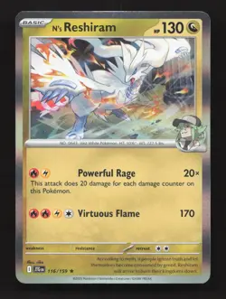 N's Reshiram 116/159 Rare Journey Together Pokemon Holo Near Mint - Image 1