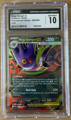Pokemon Mega Gengar ex Double Rare Holo CGC 10 Me02 Phantasmal Flames 056/094 2… - Image 1