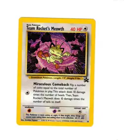 Pokemon TCG Team Rockets Meowth 18 Black Star Promo NM WOTC Vintage 2000 - Image 1