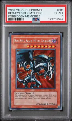 2002 Yu-Gi-Oh! FMR-001 Red-Eyes Black Metal Dragon Forbidden Memories PSA 6 - Image 1