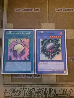 YUGIOH FIENDS MIRROR + BEASTLY MIRROR RITUAL PRC1 SUPER 1ST ED NM - Image 2