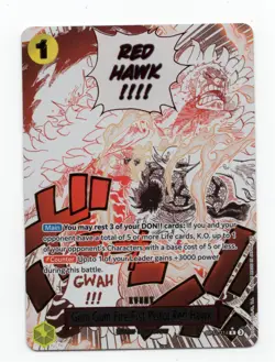 One Piece: A Fist of Divine Speed *Foil* Gum-Gum Fire-Fist Pistol Red Hawk (ALT) - Image 1
