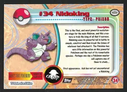 1999 Topps TV Series #34 Nidoking Flames Card Pokemon TCG Foil Black Label - Image 2
