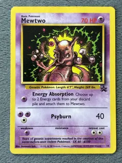 Mewtwo 14 Black Star Promo Vintage Pokemon Card 2000 - Image 1