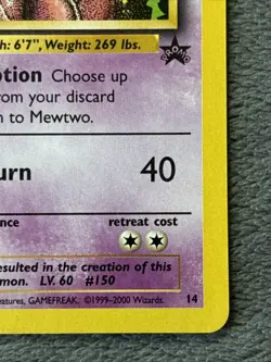 Mewtwo 14 Black Star Promo Vintage Pokemon Card 2000 - Image 5